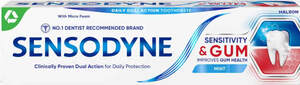 Image for mark UK00004265460 DAILY DUAL ACTION TOOTHPASTE HALEON WITH MICRO FOOM NO.1 DENTIST RECOMMENDED BRAND SENSODYNE SENSITIVITY & GUM IMPROVES GUM HEALTH CLINICALLY PROVEN DUAL ACTION FOR DAILY PROTECTION MINT