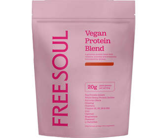 Image for mark UK00004279189_1of4 FREE SOUL Vegan Protein Blend A premium protein blend with vitamins, minerals and botanicals, formulated for women. 20g plant protein per serving Pea Protein Isolate White Hemp Protein Isolate Peruvian Maca Ginseng Guarana Vitamin B1, B3, B6, & B12 Iron Calcium Magnesium Flaxseed L-Carnitine 600g | 20 daily servings | Food supplement