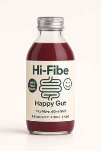 Image for mark UK00004213936 HI-FIBE 100% PLANT BASED HAPPY GUT 10G FIBRE. 60ML SHOT PREBIOTIC FIBRE SHOT