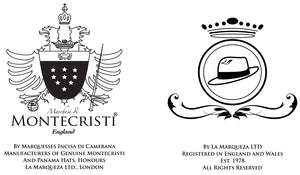 Image for mark UK00004190999 Marchesi di Montecristi
England
By Marquesses Incisa Di Camerana
Manufacturers of Genuine Montecristi
and Panama Hats, Honours
La Marqueza Ltd., London
-
By La Marqueza Ltd
Registered in England and Wales
Est. 1978
All Rights Reserved