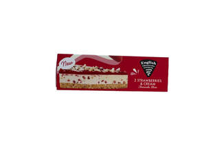Image for mark UK00004204403_1of1_case_2of6 English Cheesecake Company 2 Strawberries & Cream Cheesecake Slices Made With British Dairy New