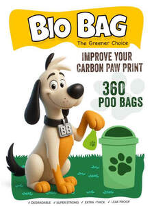 Image for mark UK00004251580 BIO BAG THE GREENER CHOICE IMPROVE YOUR CARBON PAW PRINT 360 POO BAGS BE / DEGRADABLE / SUPER STRONG / EXTRA -THICK / LEAK PROOF