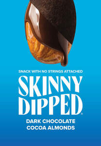 Image for mark UK00004252715 SNACK WITH NO STRINGS ATTACHED SKINNY DIPPED DARK CHOCOLATE COCOA ALMONDS