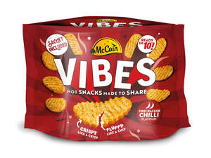 Image for mark UK00004279703_1of2 MCCAIN VIBES HOT SNACKS MADE TO SHARE SACHET INCLUDED READY IN 10*! CRISPY LIKE A CRISP FLUFFY LIKE A CHIP FIRECRACKER CHILLI FLAVOUR