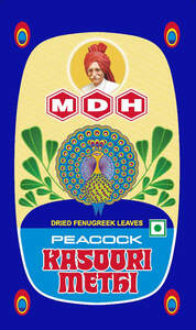 Image for mark UK00004337870 MDH DRIED FENUGREEK LEAVES PEACOCK KASOORI METHI