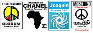 Image for mark UK00004358944 TRUE RELIGION ENDURANCE CHANEL JOAQUIN MOSCHINO &times; PLAGIARISM INSPIRES ROMANS 15:5 ROMANS 15:5 G.H. OLODUM HOLTOM ENDURANCE EYE WEAR ROMANS 15:5 CLOTHING CO. XINTRODUCING
