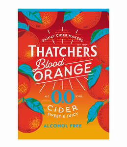 Image for mark UK00004361570 FAMILY CIDER MAKERS EST. 1904 THATCHERS BLOOD ORANGE ALC 0.0% VOL. CIDER SWEET & JUICY ALCOHOL FREE