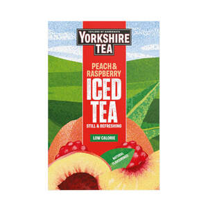Image for mark UK00004367347_1of2 TAYLORS OF HARROGATE YORKSHIRE TEA PEACH & RASPBERRY ICED TEA STILL & REFRESHING LOW CALORIE NATURAL FLAVOURINGS