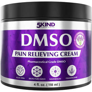 Image for mark UK00004367890 5KIND CLINCAL SKINCARE 
DMSO 
LAVENDER ESSENTIAL OIL
PAIN RELIEVING CREAM Pharmaceutical Grade DMSO 
ALOE VERA 99.9% PURE DMSO MAGNESIUM FRANKINCENSE 
4fl. oz. ( 118 ml )