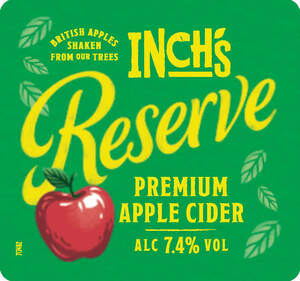 Image for mark UK00004346212 BRITISH APPLES SHAKEN FROM OUR TREES INCH'S RESERVE PREMIUM APPLE CIDER ALC 7.4% VOL