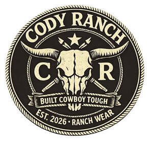 Image for mark UK00004369616 CODY RANCH C R BUILT COWBOY TOUGH EST. 2026 &middot; RANCH WEAR