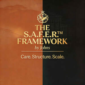 Image for mark UK00004372308_1of2 THE S.A.F.E.R.™ FRAMEWORK BY JOHNS
CARE. STRUCTURE. SCALE.
