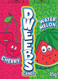 Image for mark UK00004381214 DWEEBS CHERRY WATERMELON CANDY 45G
