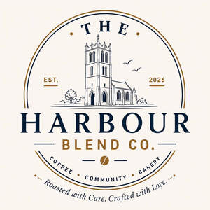 Image for mark UK00004384939 . THE . EST. 2026 HARBOUR BLEND CO. COFFEE . COMMUNITY . - ROASTED WITH CARE. CRAFTED WITH LOVE. -. . BAKERY AFTED WITH LOVE.