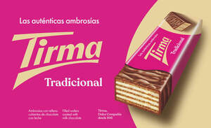 Image for mark UK00004414349 LAS AUT&Eacute;NTICAS AMBROS&Iacute;AS TIRMA FIRMA LAS AUT&Eacute;NTICAS AMBROS&Iacute;AS. TRADICIONAL TRADICIONAL AMBROS&Iacute;AS CON RELLENO FILLED WAFERS TIRMA, CUBIERTAS DE CHOCOLATE COATED WITH DULCE COMPA&Ntilde;&Iacute;A CON LECHE MILK CHOCOLATE DESDE 1941