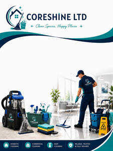 Image for mark UK00004433745 CORESHINE LTD Clean Spaces, Happy Places 
Domestic cleaning commercial cleaning deep cleaning reliable, trusted & fully insured