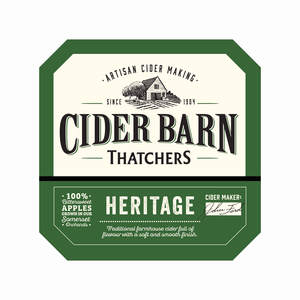 Image for mark UK00004436007 ARTISAN CIDER MAKING SINCE 1904 CIDER BARN THATCHERS100% BITTERSWEET APPLES GROWN IN OUR SOMERSET ORCHARDS HERITAGE CIDER MAKER: JOHN FORD TRADITIONAL FARMHOUSE CIDER FULL OF FLAVOUR WITH A SOFT AND SMOOTH FINISH