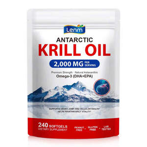 Image for mark UK00004457285 Lenm  ANTARCTIC  KRILL OIL  Natural Astaxanthin Omega-3 (DHA+EPA) 240 SOFTGELS