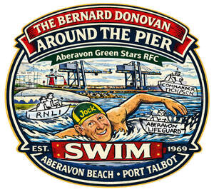 Image for mark UK00004356353 THE BERNARD DONOVAN AROUND THE PIER ABERAVON GREEN STARS RFC STAES REC. COMMANDER TACHESCN RNLI JOCK ABERAVON LIFEGUARD EST. SWIM # 1969 ABERAVON BEACH EACH . PORT TALBOT