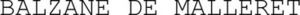 Image for mark 1898338 BALZANE DE MALLERET