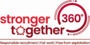 Image for mark UK00004319321 STRONGER 360 TOGETHER RESPONSIBLE RECRUITMENT | FAIR WORK | FREE FROM EXPLOITATION