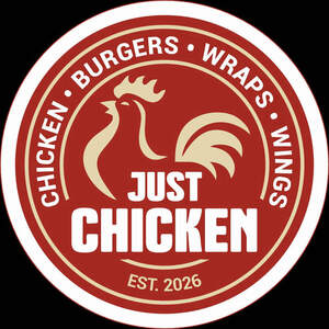 Image for mark UK00004403520 CHICKEN BURGERS WRAPS WINGS JUST CHICKEN EST. 2026