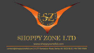 Image for mark UK00004370951 SZ SHOPPY ZONE LTD SHOPPY ZONE LTD WWW.SHOPPYZONELTD.COM CONTACT@SHOPPYZONELTD.COM | A 277 OSMASTON ROAD, DERBY UK. DE23 8LD | +44 7341 111841