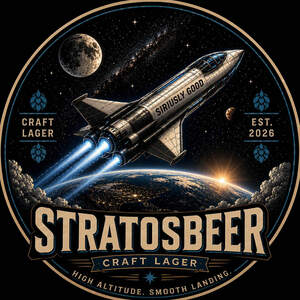 Image for mark UK00004441331 SIRIUSLY GOOD CRAFT LAGER EST.  2026 STRATOSBEER CRAFT LAGER HIGH ALTITUDE. SMOOTH LANDING
