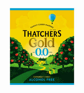 Image for mark UK00004440048 FAMILY CIDER MAKERS THATCHERS EST. 1904 GOLD 0.0 ALC %VOL. SOMERSET CIDER ALCOHOL FREE